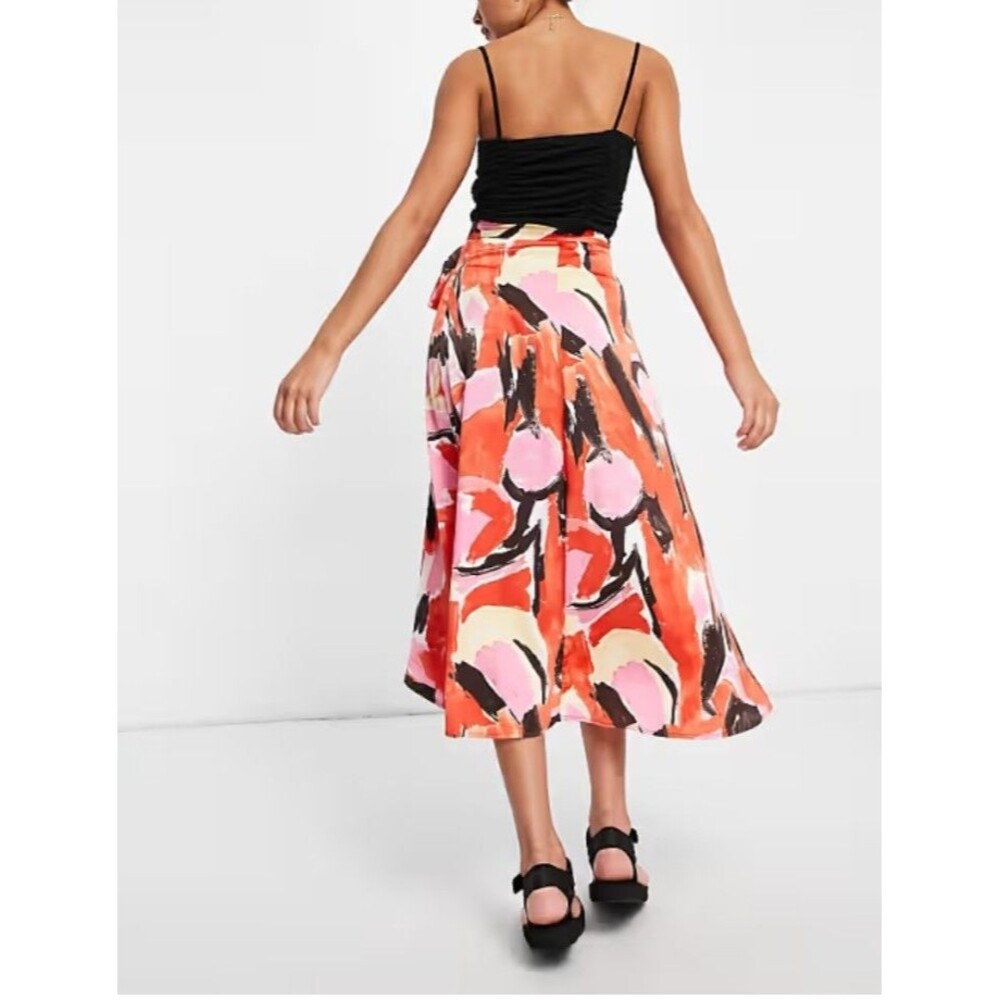 Floral Wrap Skirt Midi Multi-Color Size L Spring MONKI Asos - Picture 7 of 8